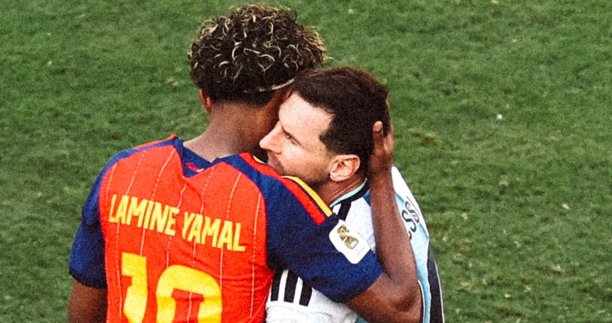 Players embracing after a match on the field Players embracing after a match on the field