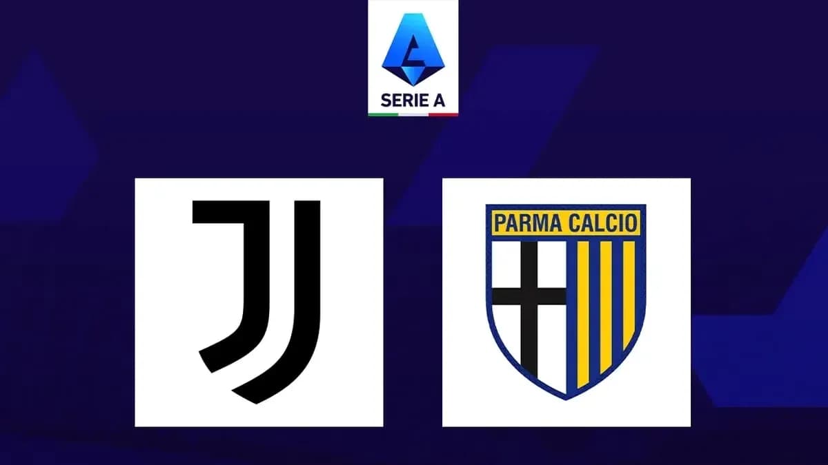 Juventus and Parma Calcio logos with Serie A emblem Juventus and Parma Calcio logos with Serie A emblem