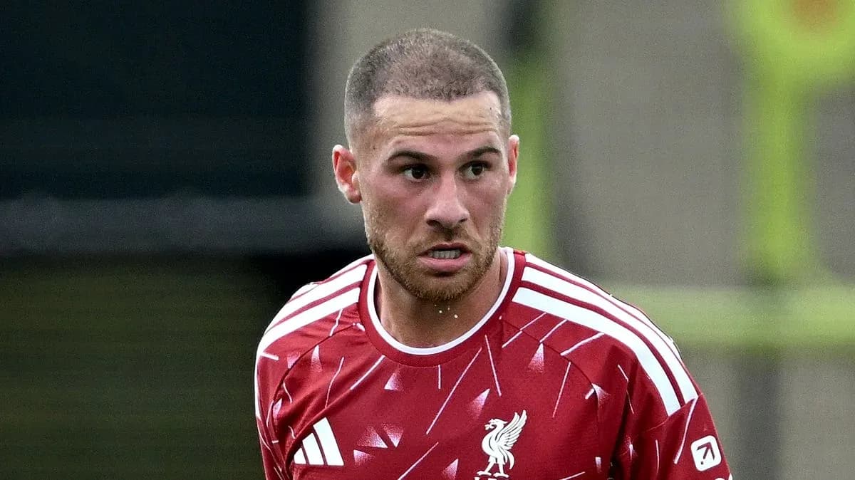 Player in red Liverpool jersey during training session Player in red Liverpool jersey during training session