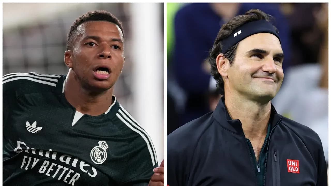 Kylian Mbappé and Roger Federer side by side Kylian Mbappé and Roger Federer side by side