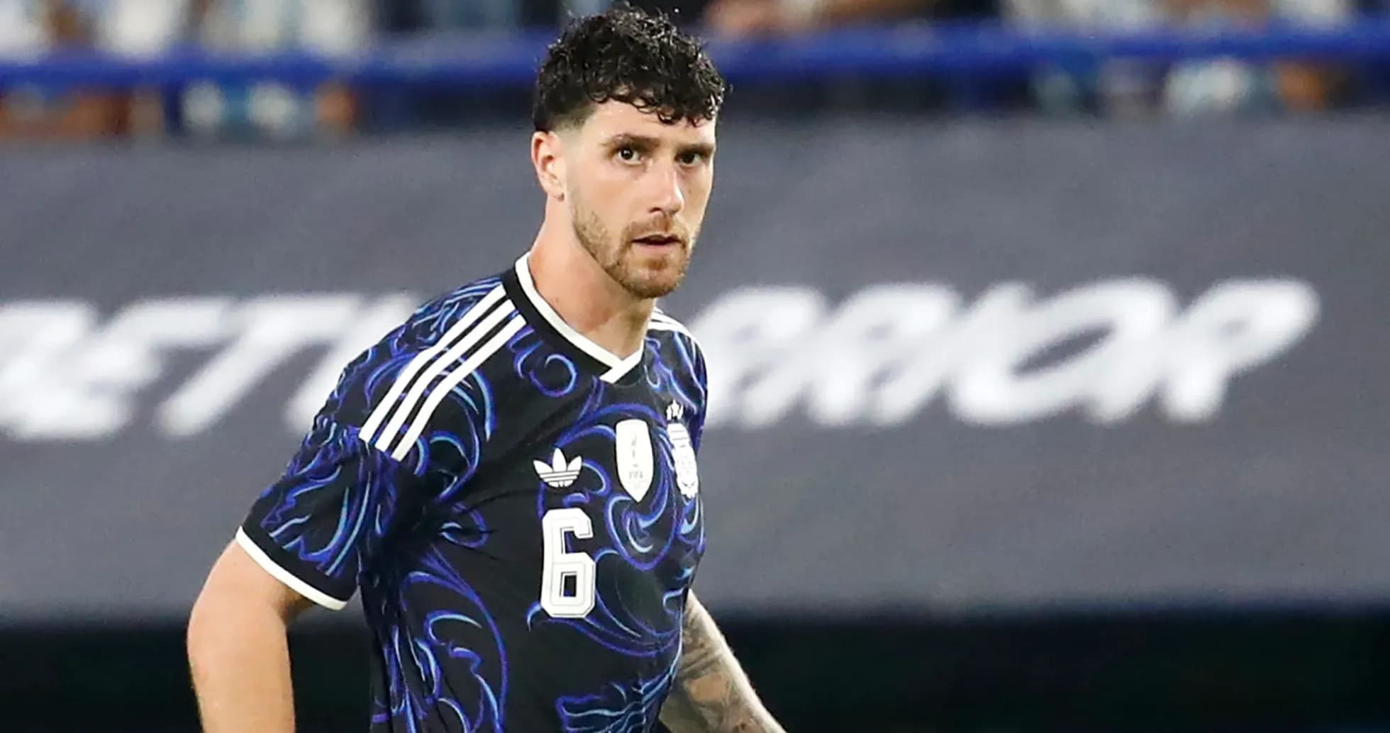 Player in Argentina jersey during a match Player in Argentina jersey during a match