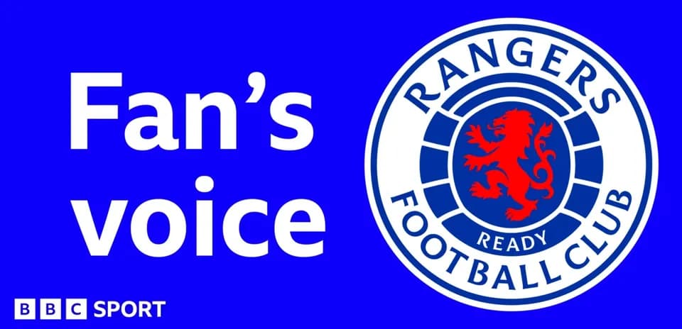 Rangers Football Club logo with fan's voice text Rangers Football Club logo with fan's voice text
