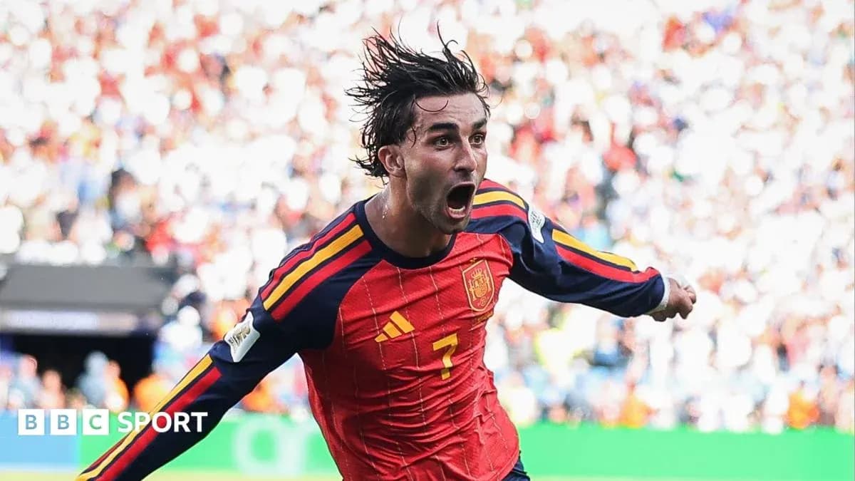 Player celebrating goal in Spain national team jersey Player celebrating goal in Spain national team jersey