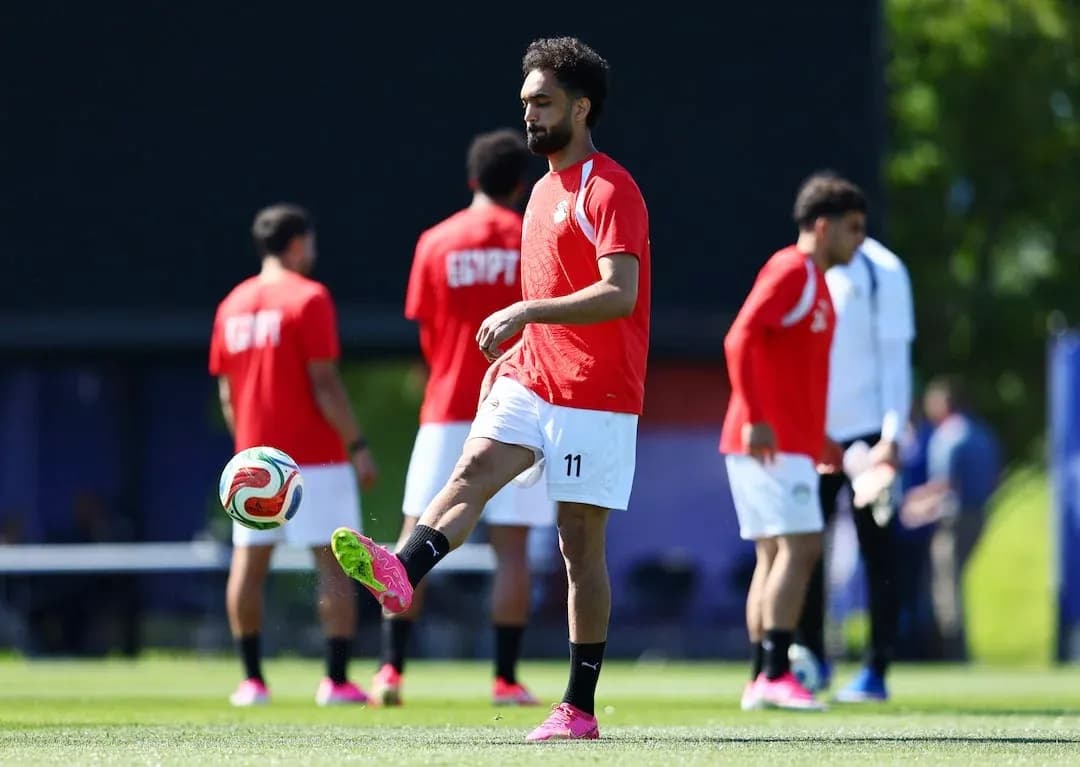 Egypt player practicing before match against Belgium Egypt player practicing before match against Belgium