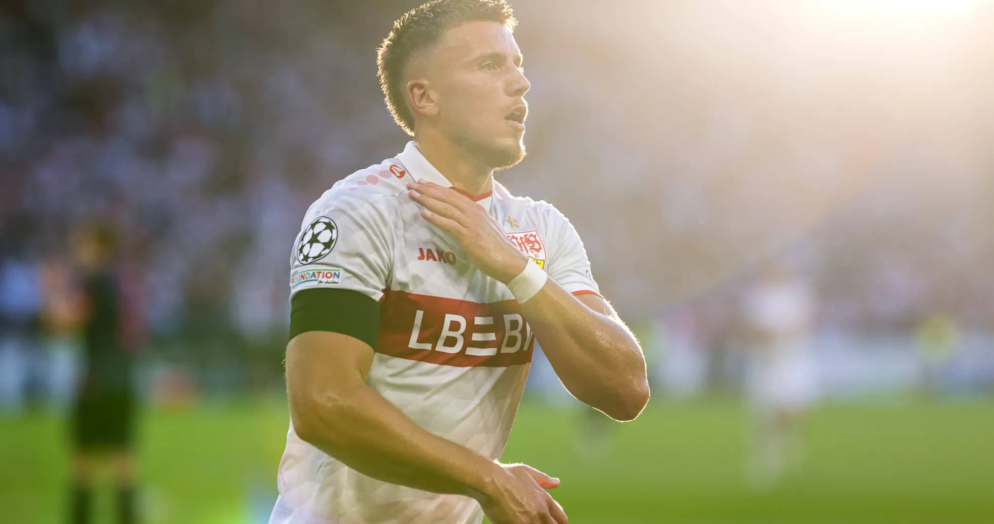 Player celebrating after scoring a goal during match Player celebrating after scoring a goal during match